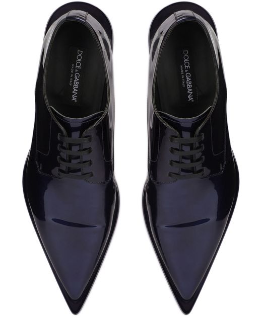 Dolce & Gabbana Derby-Schuhe aus metallischem Lackleder in Black für Herren