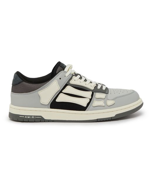Amiri Gray Skel Panelled Leather Sneakers for men