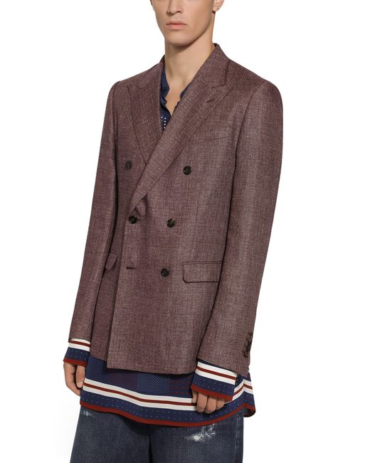Dolce & Gabbana Brown Linen-Blend Taormina-Fit Jacket for men
