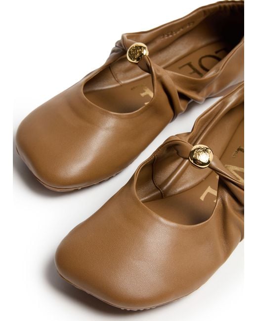 Loewe Brown Pebble Ballerinas