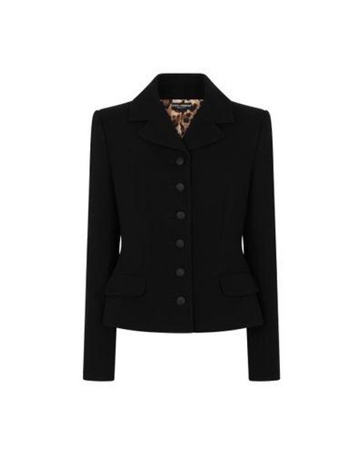 Dolce & Gabbana Black Single-breasted Virgin Wool Jacket