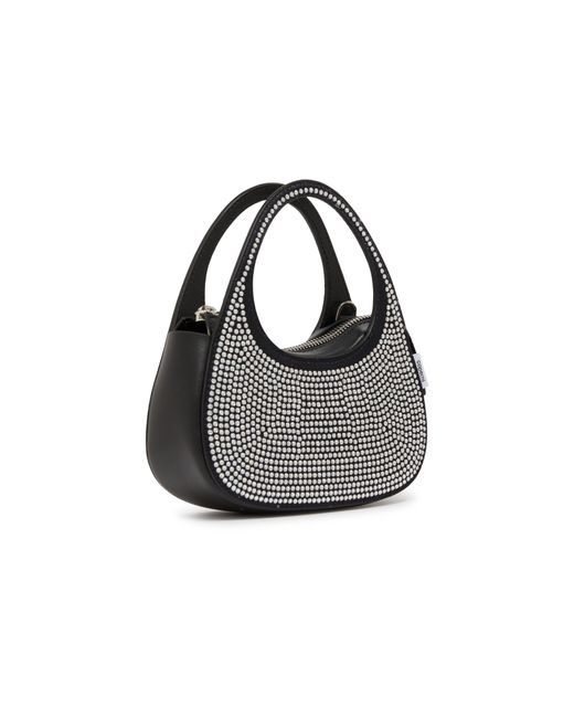 Coperni Black Swipe Embellished Micro Baguette Bag