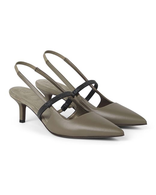 Brunello Cucinelli Metallic City Heels