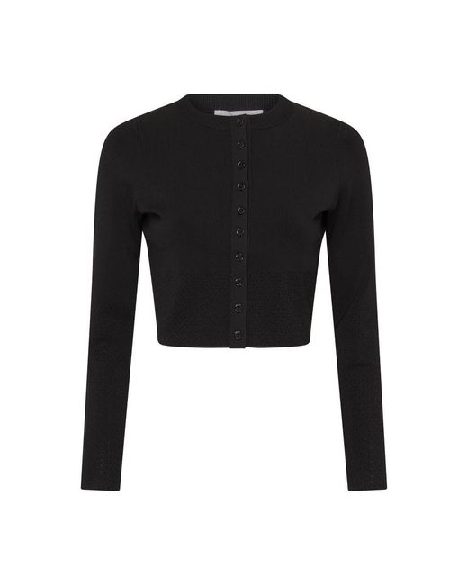 Victoria Beckham Black Cropped Fitted Cardigan
