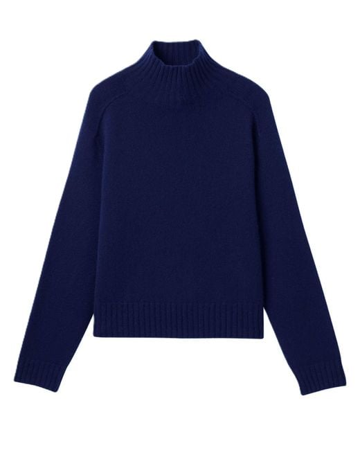 Bompard Blue Cashmere High-Necked Sweater