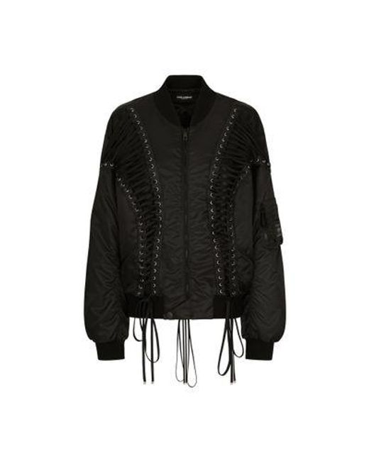 Dolce & Gabbana Black Technical Fabric Bomber Jacket