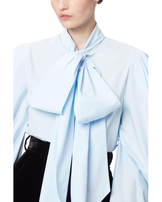 Nina Ricci Pussy-bow Shirt in Blue | Lyst