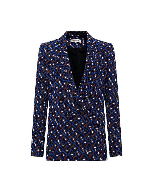 Diane von Furstenberg Blue Bien Jacket