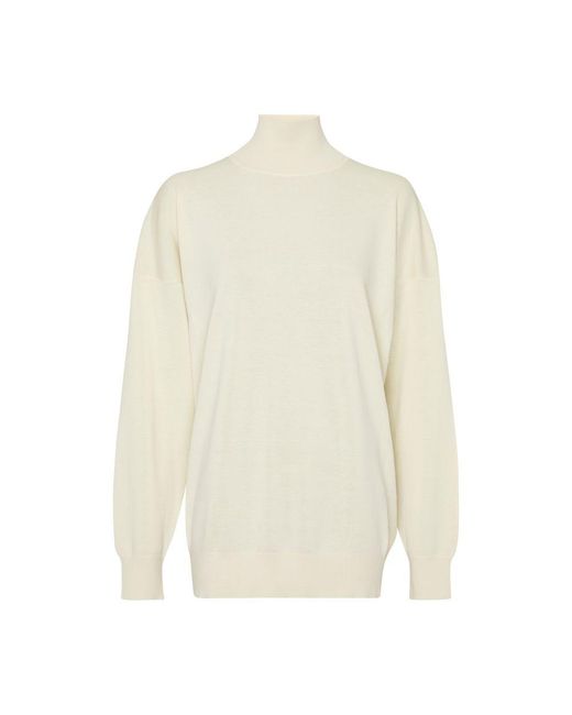 The Row White Turtleneck Sweater