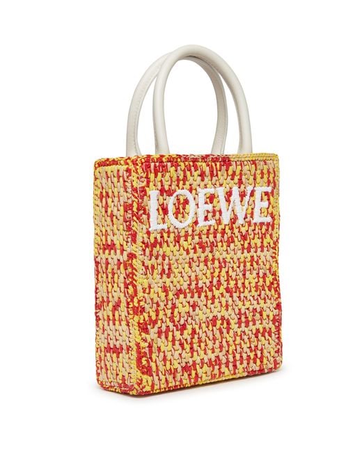 Loewe Orange Standard A5 Tote Bag In Raffia