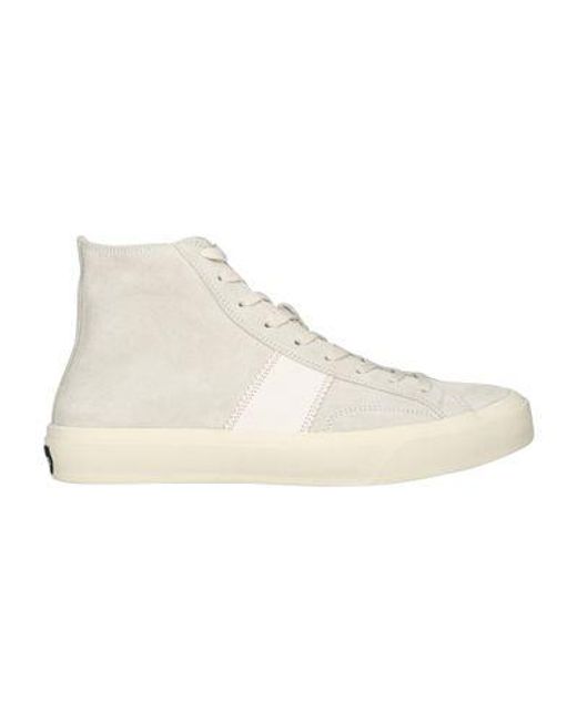 Tom Ford Natural Lace Up Igh Top Sneakers for men