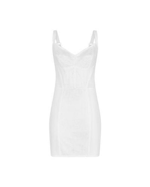 Dolce & Gabbana White Corset-Style Slip Dress