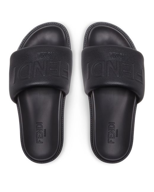 Fendi Sandalen mit Fußbett aus Leder in Schwarz in Black für Herren