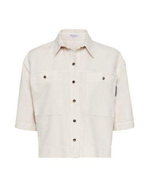 Brunello Cucinelli White Shirt With Monile