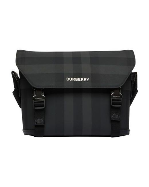 Burberry Wright Check Small Messenger Bag in Black for Men | Lyst Canada