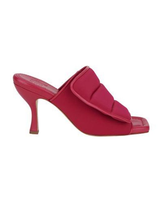 GIA COUTURE Red Velcro Strap Mules