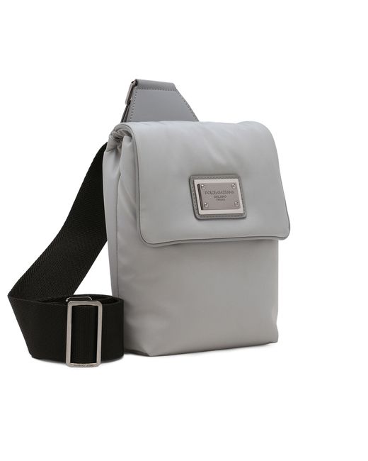 Dolce & Gabbana Gray Nylon Belt Bag for men