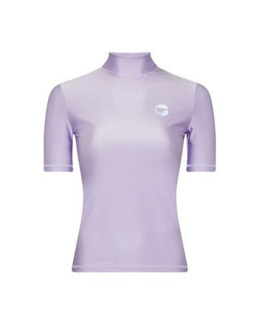 Coperni Purple High Neck Fitted T-Shirt