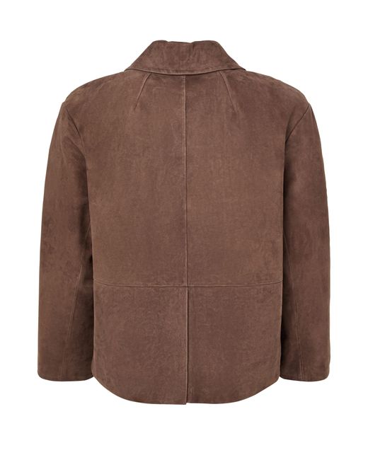 Max Mara Brown Suede Leather Jacket