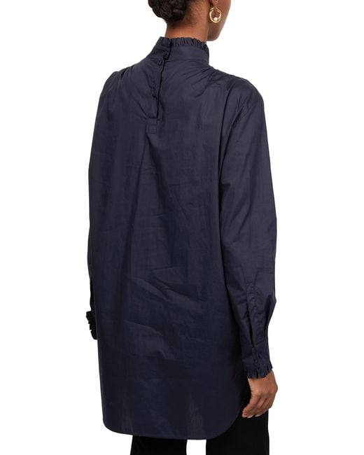 Max Mara Blue Langärmelige Bluse Gettata