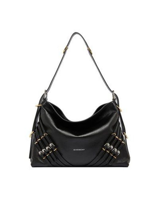 Givenchy Black Voyou Medium Leather Bag With Multi-Buckles