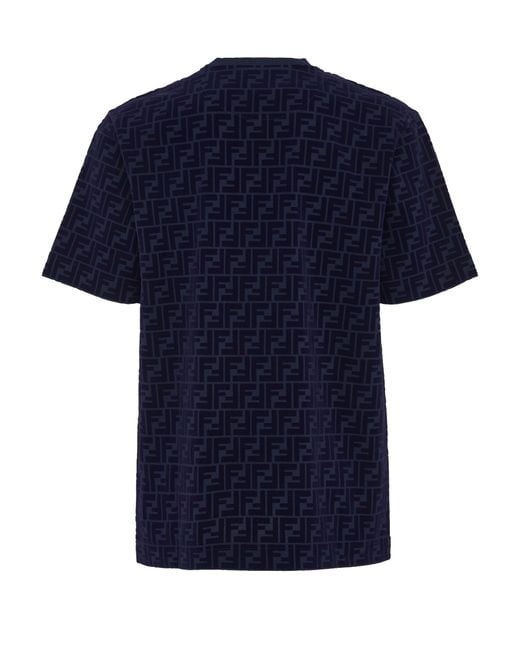 T-Shirt en piqué Fendi pour homme en coloris Blue