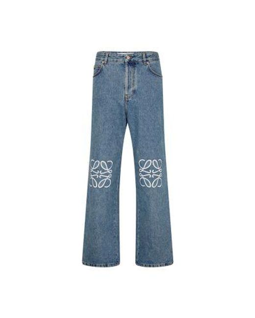 Loewe Blue Anagram Baggy Jeans for men