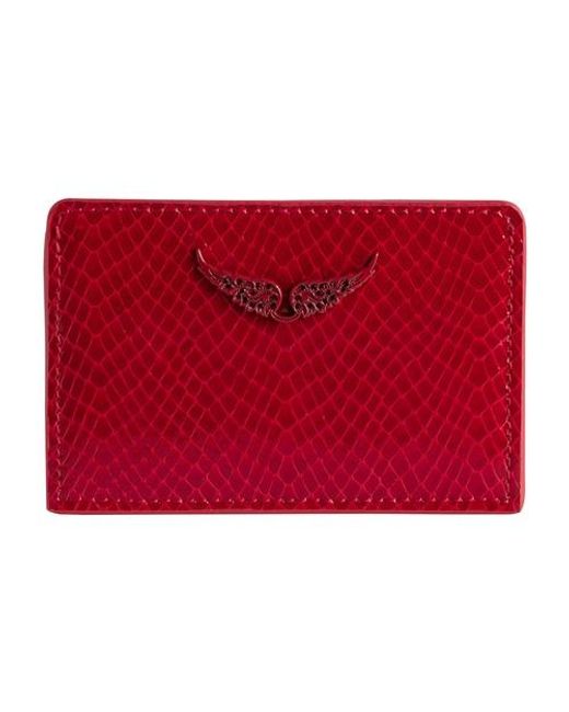 Zadig & Voltaire Red Zv Pass Glossy Wild Card Holder