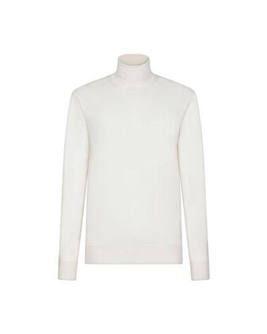 Dolce & Gabbana White Cashmere And Silk Turtleneck Sweater for men