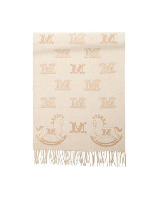 Max Mara Natural Schal Mit M-Print