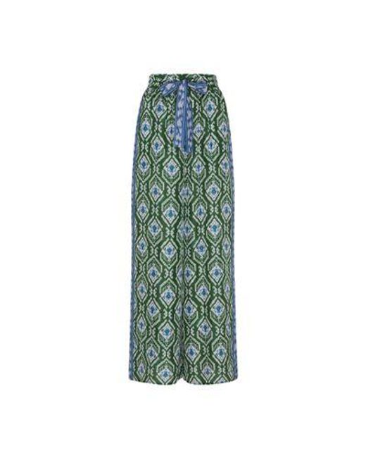 Pantalon Large En Soie Imprimée Wylie Zimmermann en coloris Green