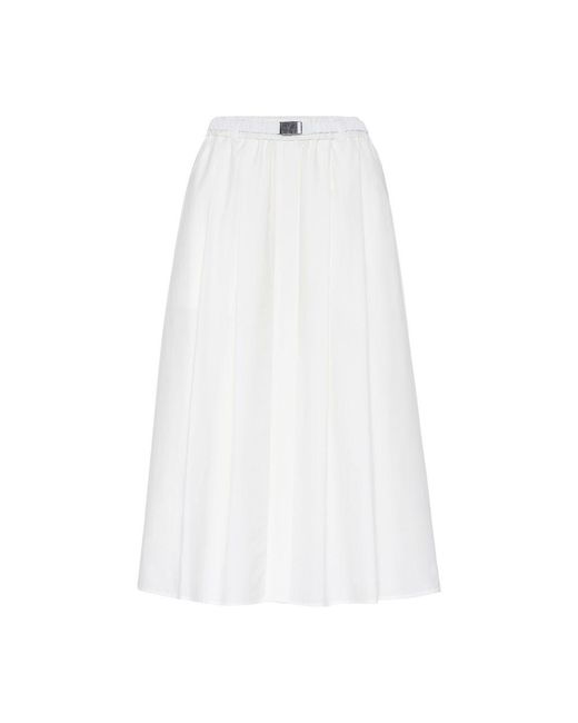 Brunello Cucinelli White Poplin Skirt