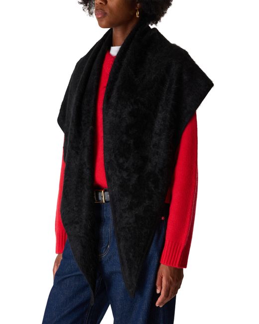 Soft Goat Black Brushed Scarf