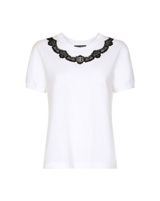 Dolce & Gabbana White Tshirt Manica Corta