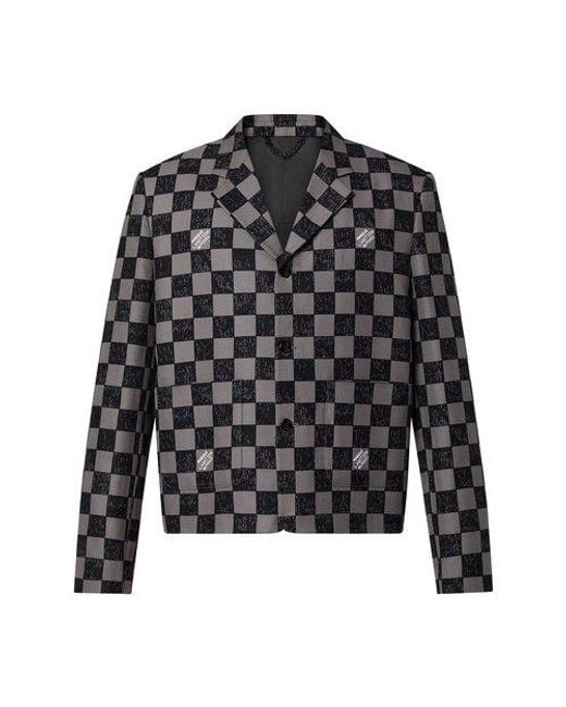 Louis Vuitton Black Boxy Damier Jacket for men