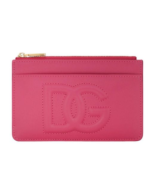 Dolce & Gabbana Pink Medium Dg Logo Card Holder