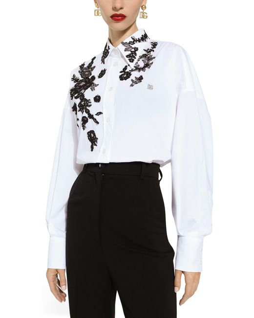Dolce & Gabbana White Oversize Cotton Shirt
