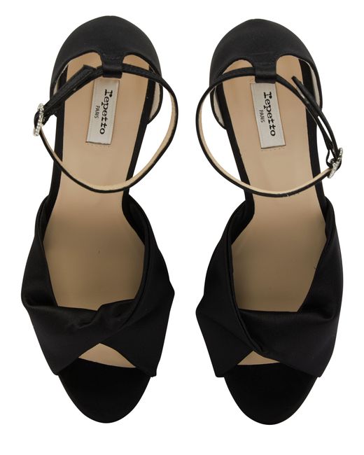 Repetto Black Joy Satin Sandals