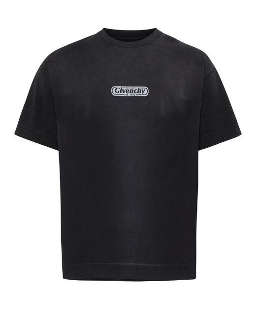 Givenchy T-Shirt aus Baumwoll-Jersey mit Logoprint in Distressed-Optik in Black für Herren