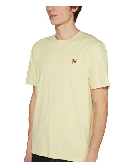 Maison Kitsuné T-Shirt mit Patch Fox Head in Yellow für Herren