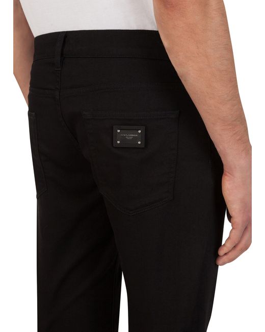 Dolce & Gabbana Stretch-Jeans aus schwarzem Denim in Slim Fit in Black für Herren