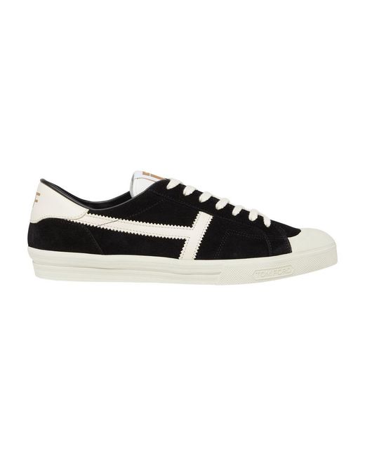 Tom Ford Black Suede Low Top Sneakers for men