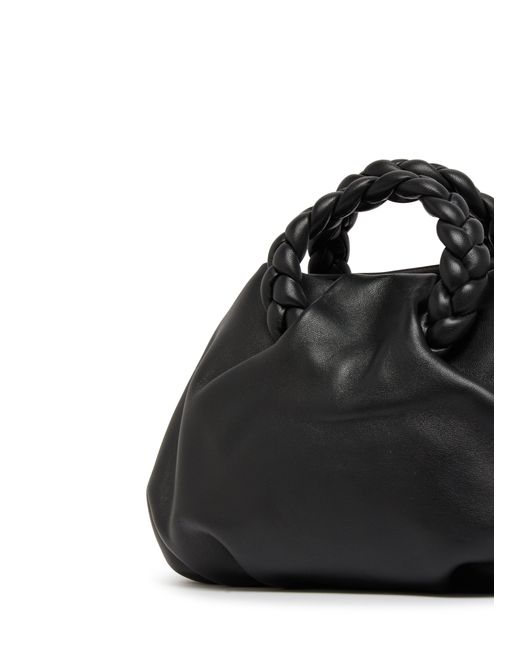 Hereu Black Bombon Handle Leather Crossbody Bag