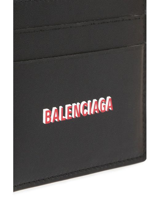 Balenciaga Leather Card Holder In Black For Men Lyst