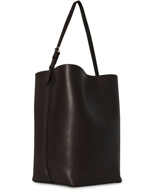 The Row Black Große N/S Park Tote Belt Schultertasche Aus Leder