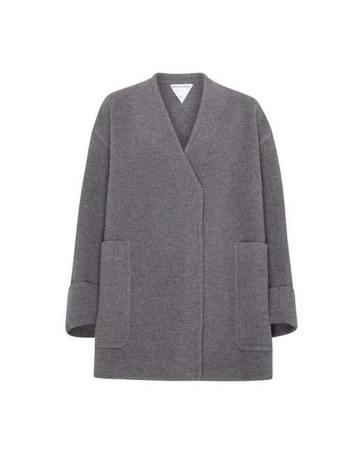 Bottega Veneta Gray Cashmere Double-breasted Coat