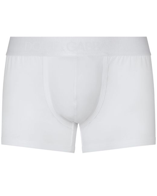 Dolce & Gabbana Regular-Boxershorts aus bi-elastischem Jersey in White für Herren