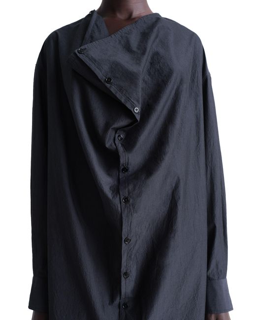 Lemaire Blue Midikleid Mit Weichem Kragen