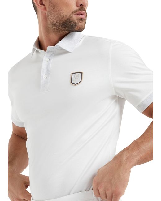 Brunello Cucinelli White Polo With Tennis Badge for men