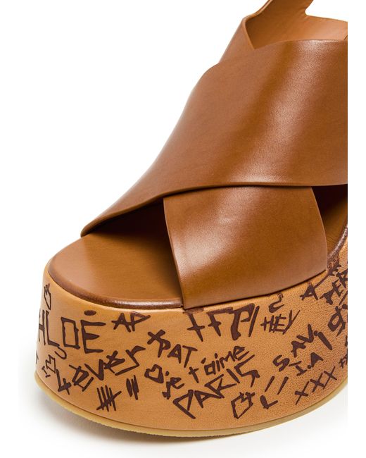 Chloé Brown Sandalen Mit Keilabsatz Maxime 130